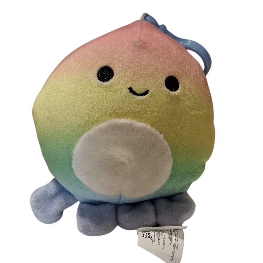 Squishmallows "Elodie" The Rainbow Octopus Plush‎ Keychain